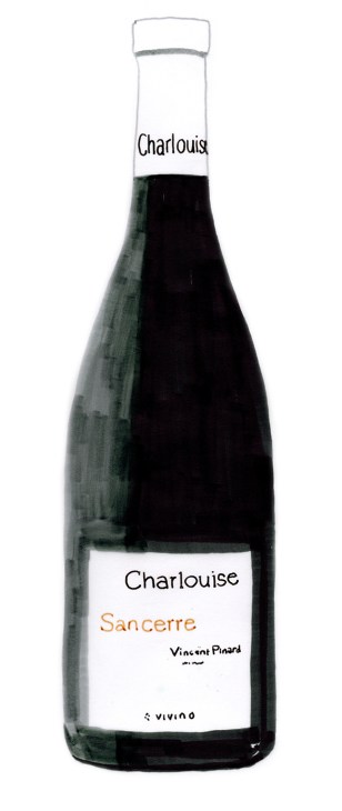 Bottle of Charlouise Sancerre 2018 pinot noir by Vincent Pinard from France