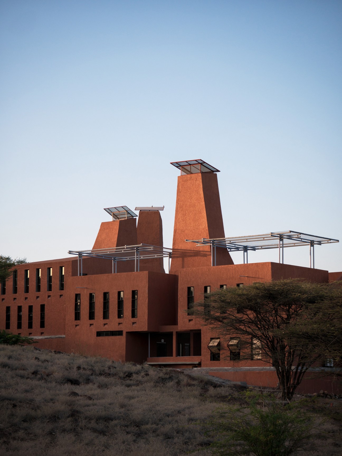Interior courtyard at Startup Lions Campus by Kéré Architecture showing modern educational spaces with natural lighting