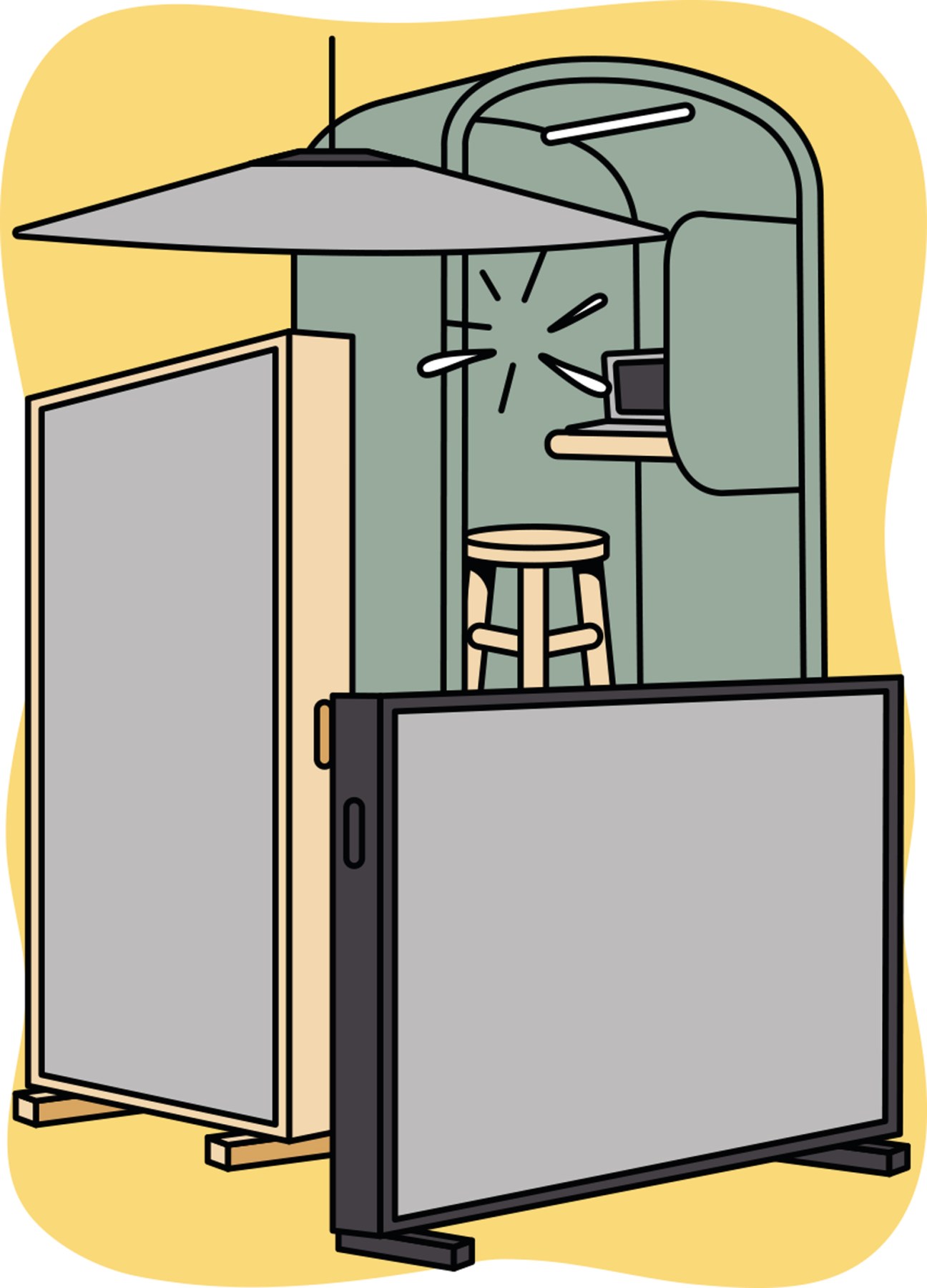 Acoustic phone booth and office furniture solutions for noise management in modern workplace environments