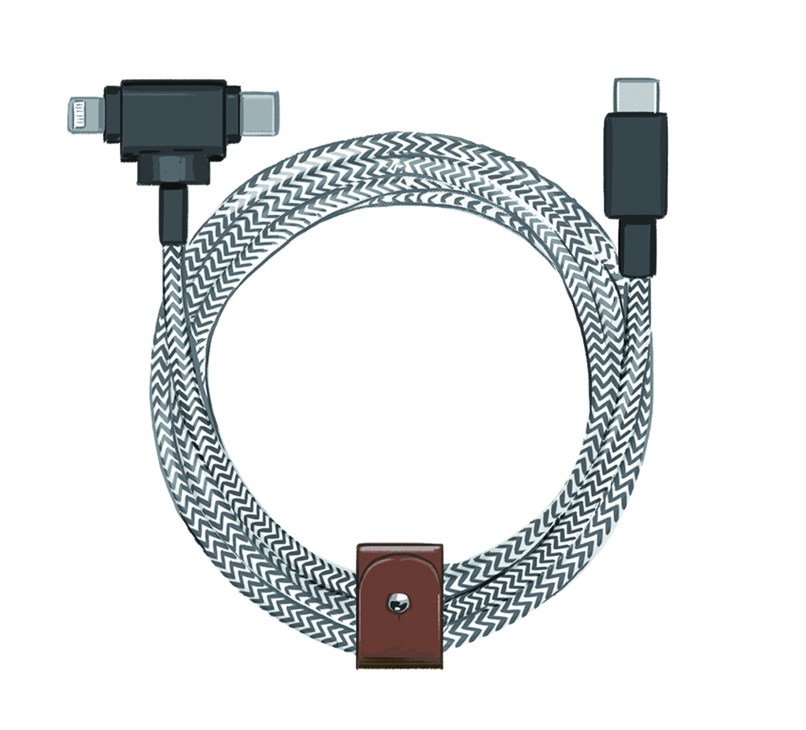 Native Union Belt Cable Duo with USB-C and dual Lightning/USB-C connectors