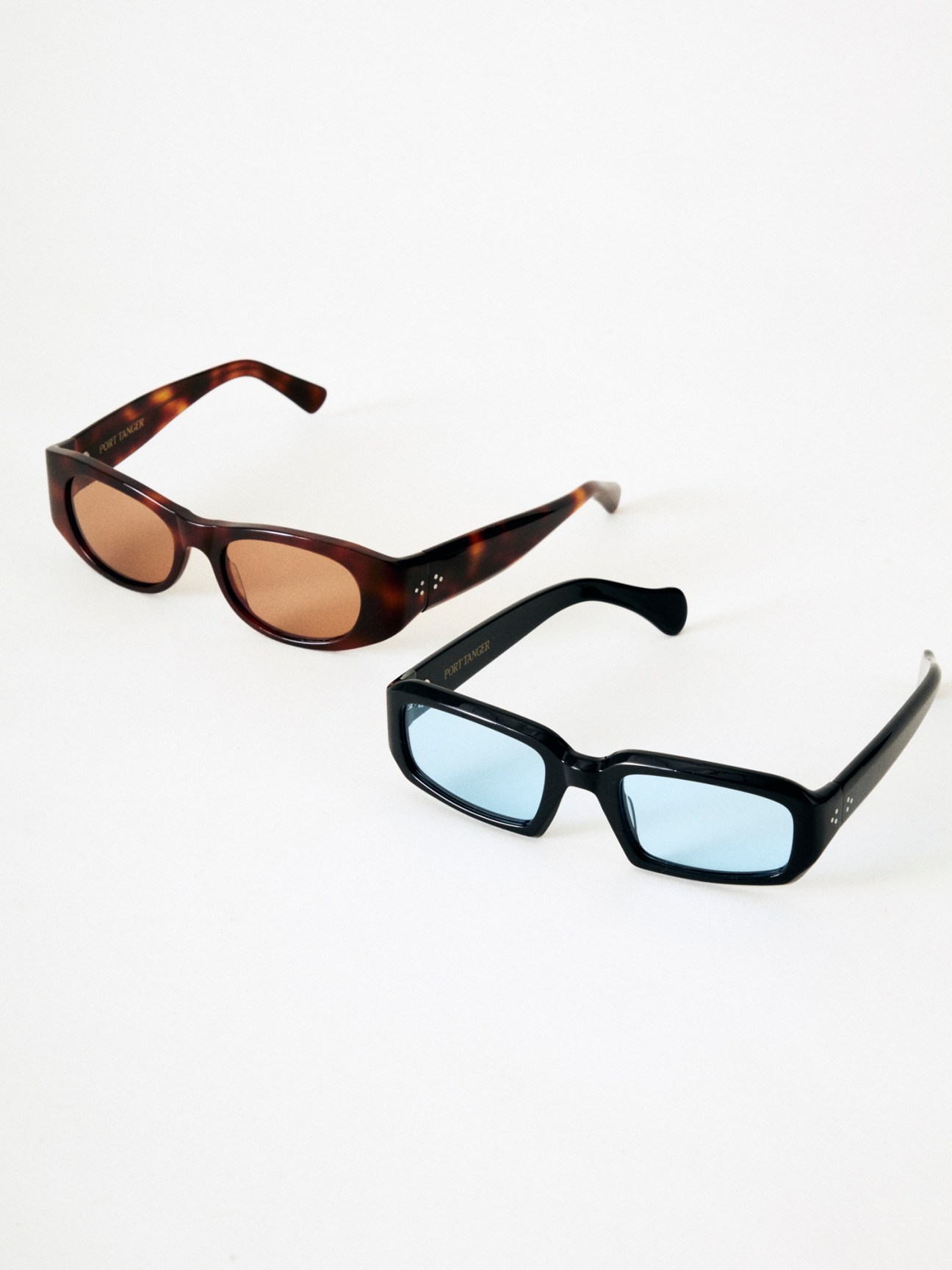 Port Tanger eyewear collection showing tortoiseshell and black frame sunglasses