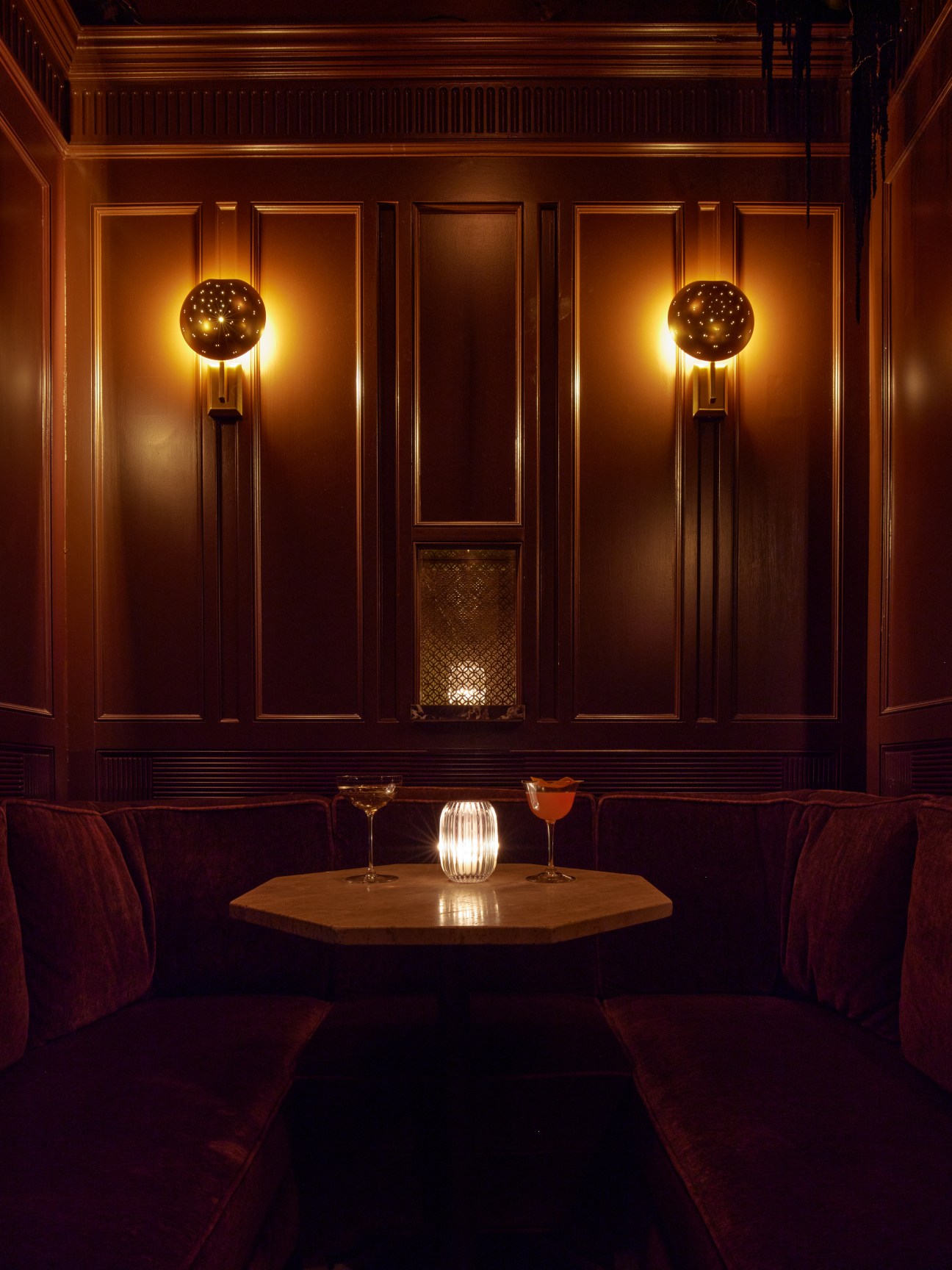 Interior of Chapel Bar showing ornate church crypt architecture with elegant lighting and seating