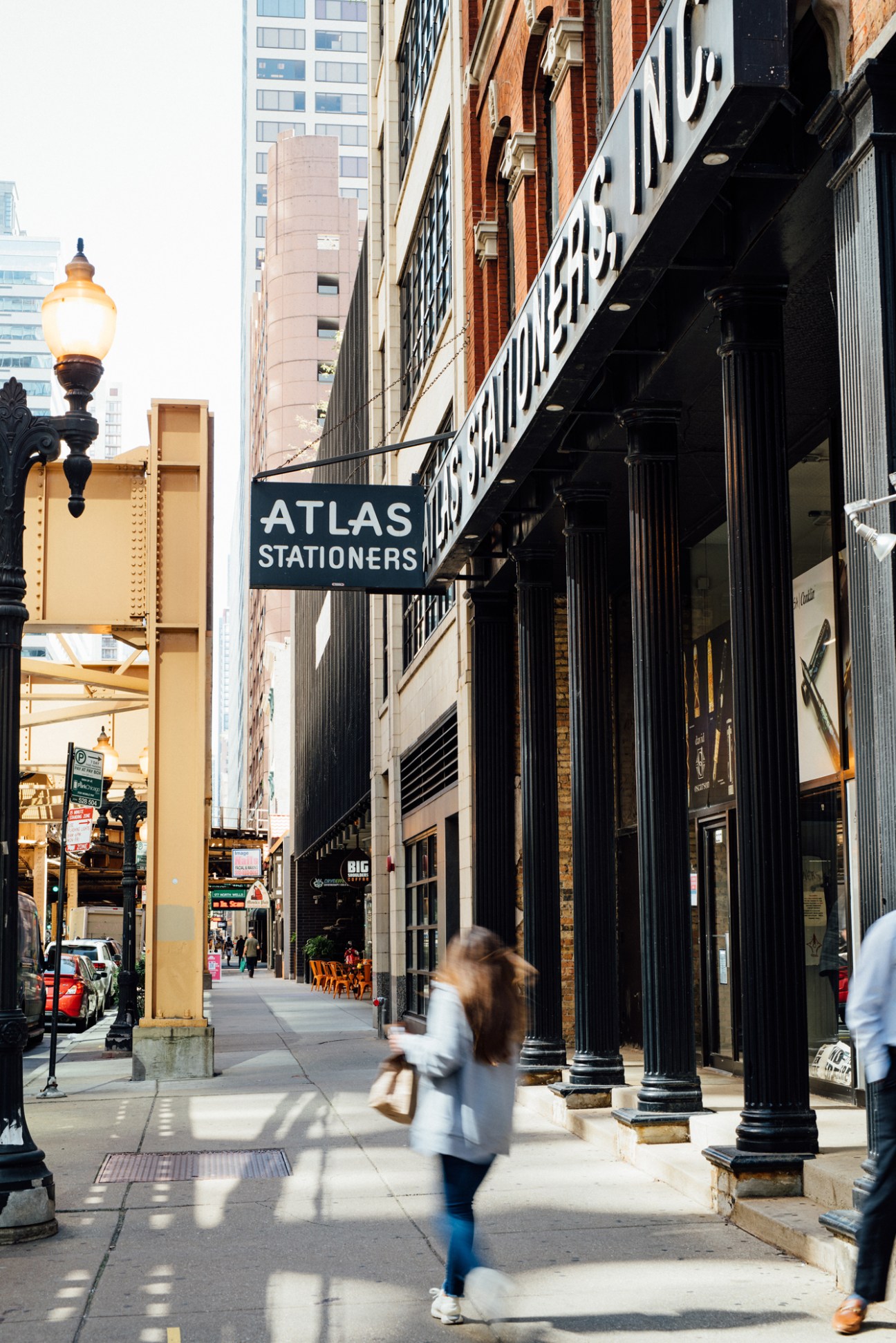 Brian Schmidt inside Atlas Stationers shop in Chicago