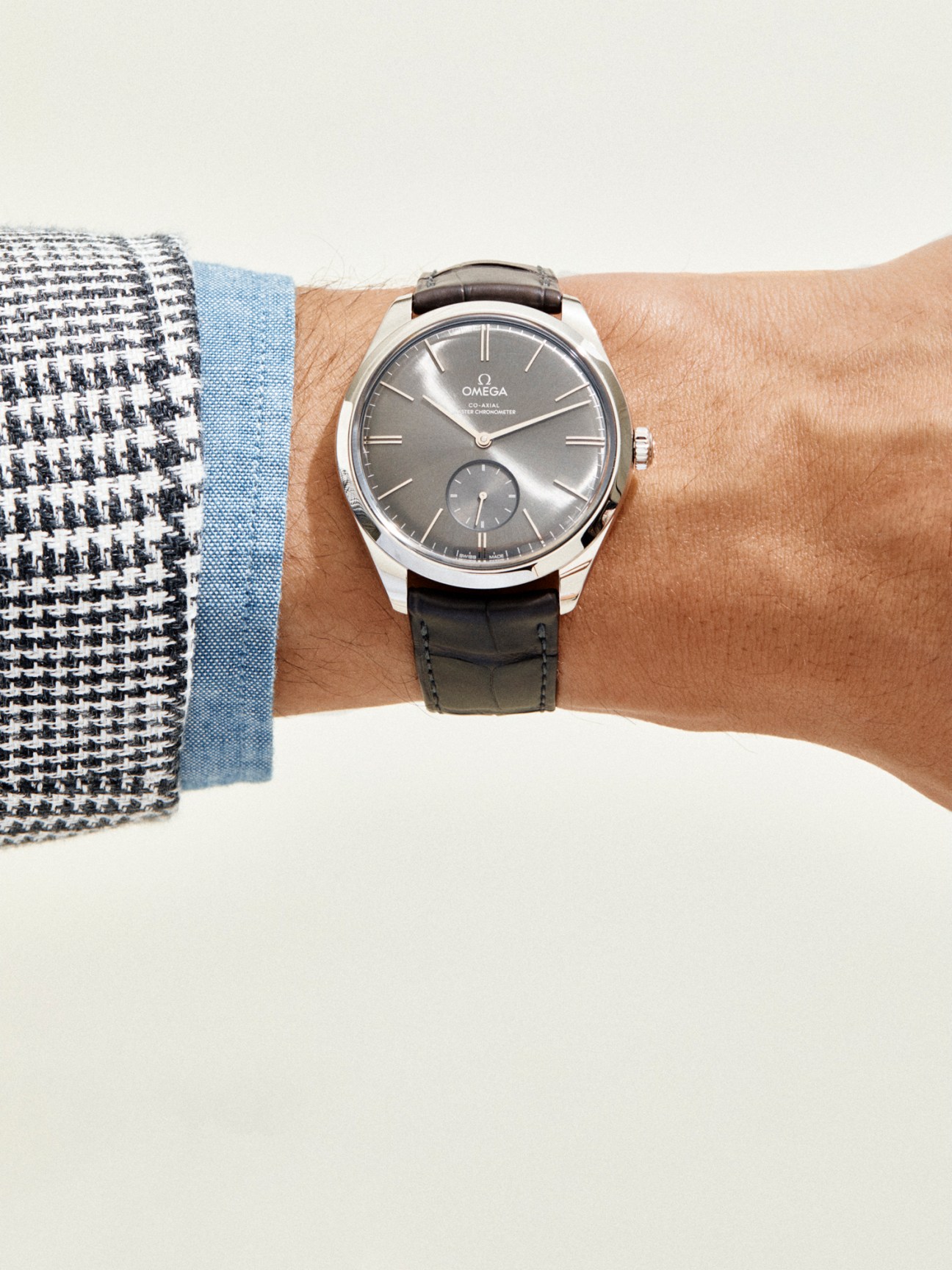 De Ville Trésor Co-Axial Master watch by Omega with elegant dial worn on wrist