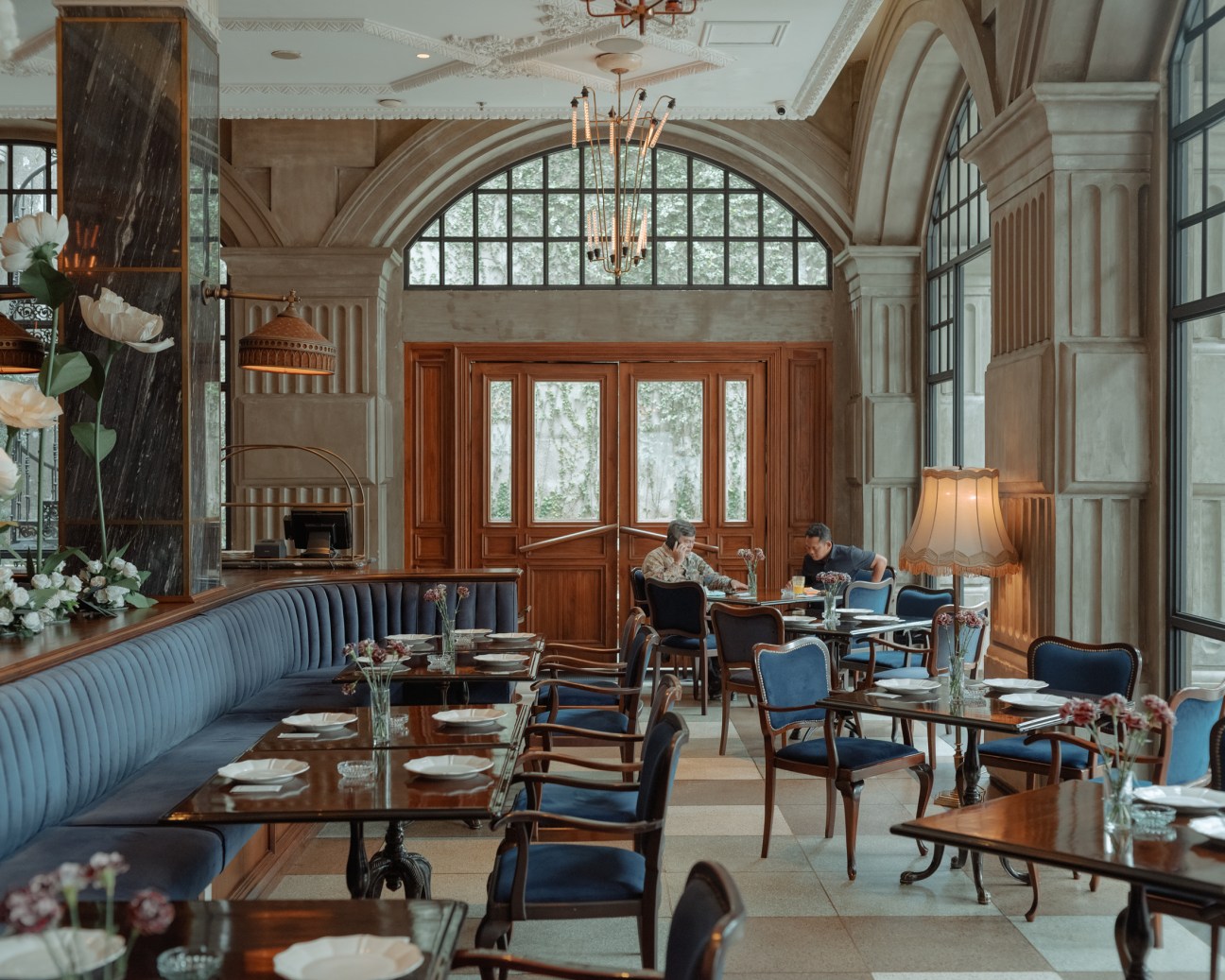 Elegant restaurant interior at Sofia restaurant in The Gunawarman hotel featuring sophisticated dining setup and ambient lighting