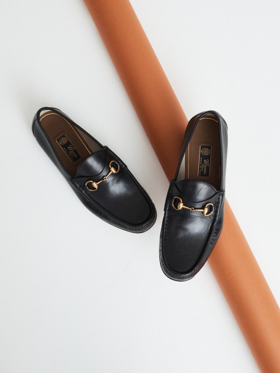 Close-up of luxury leather shoes