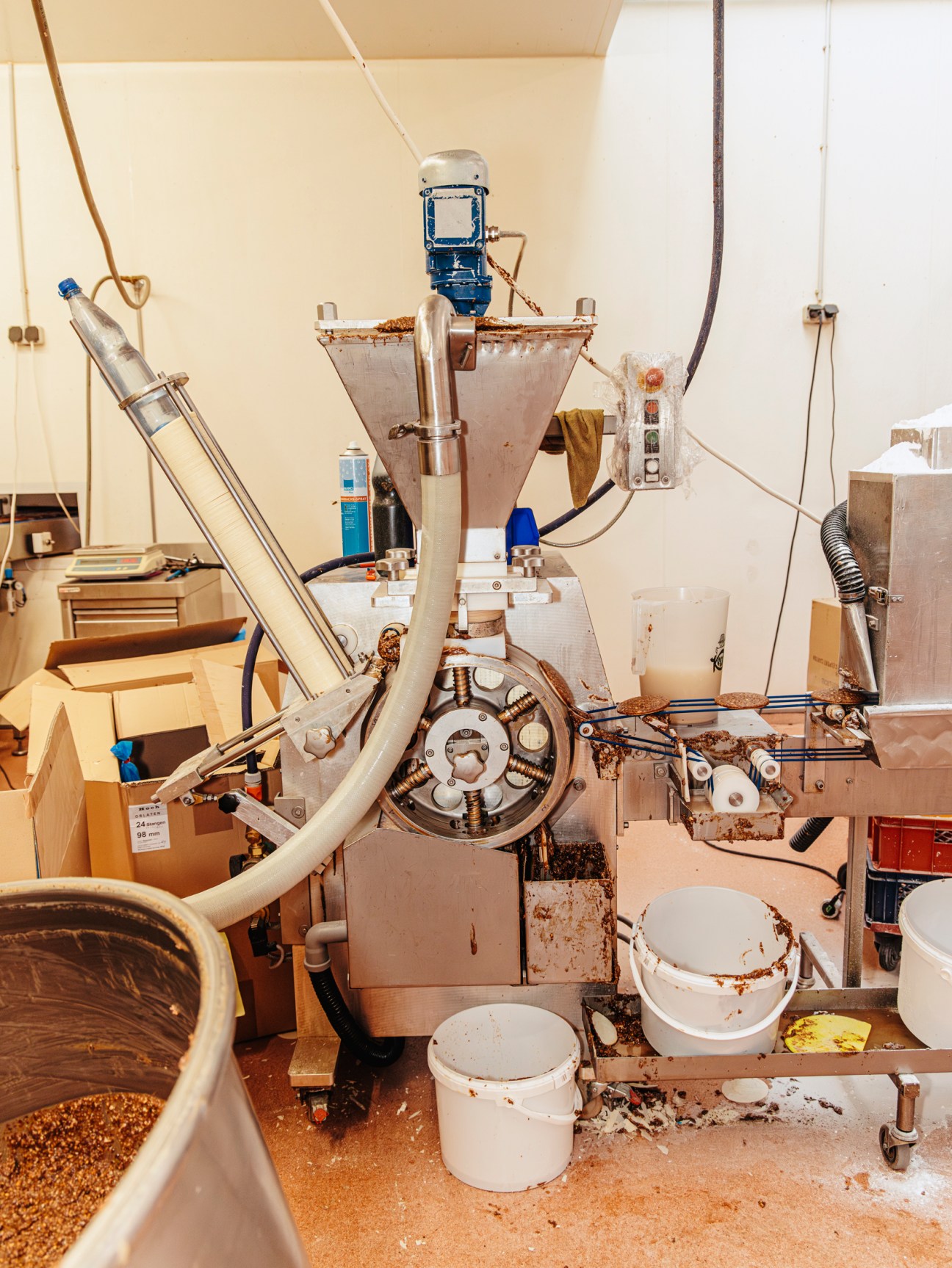 Industrial gingerbread mixing and production equipment at Lebküchnerei Woitinek bakery.