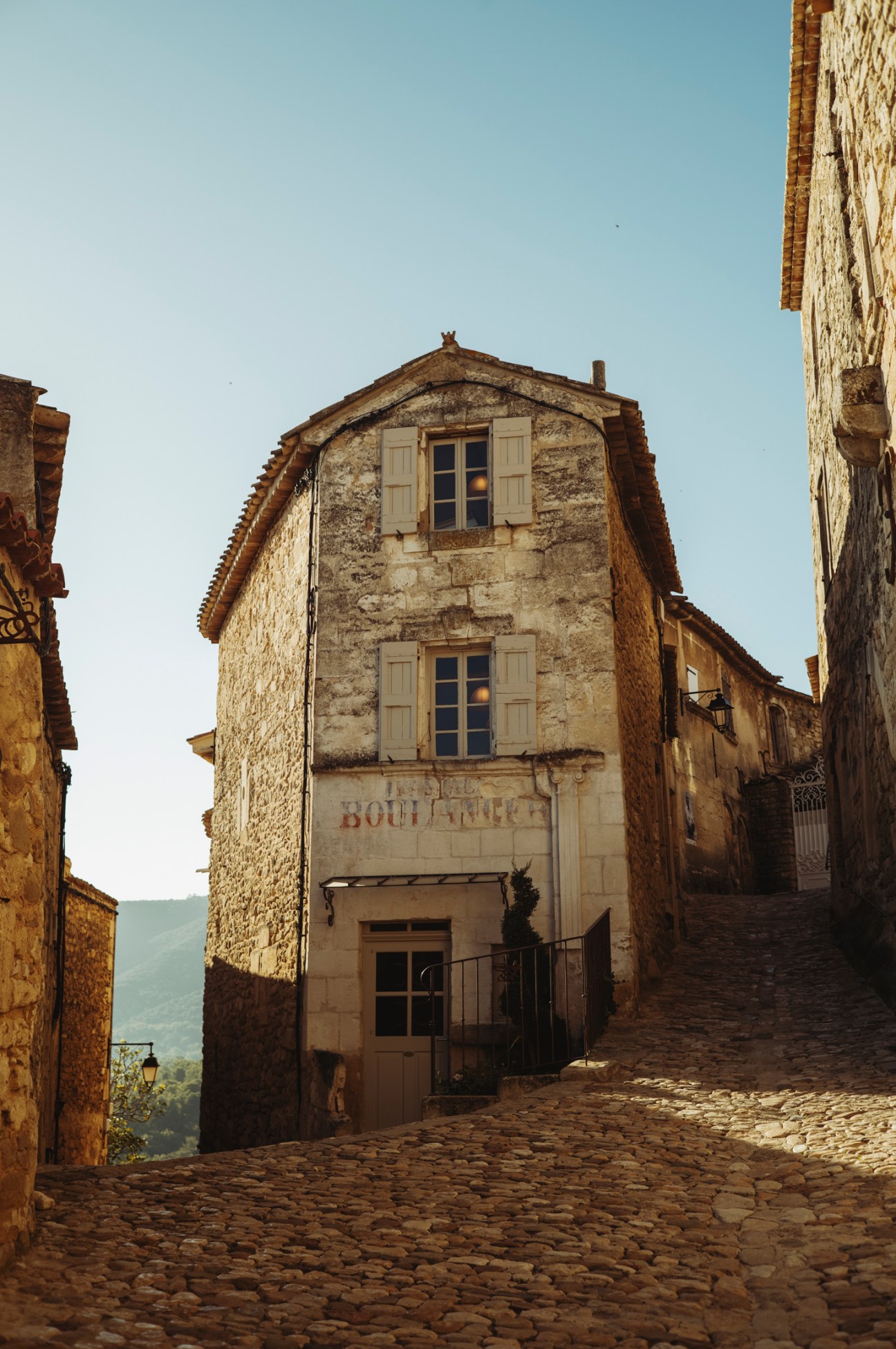 Bakery on one of Luberon's rustic, cobbled corners