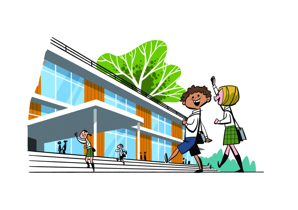 A modern, well-designed school building with natural lighting and quality architecture for learning