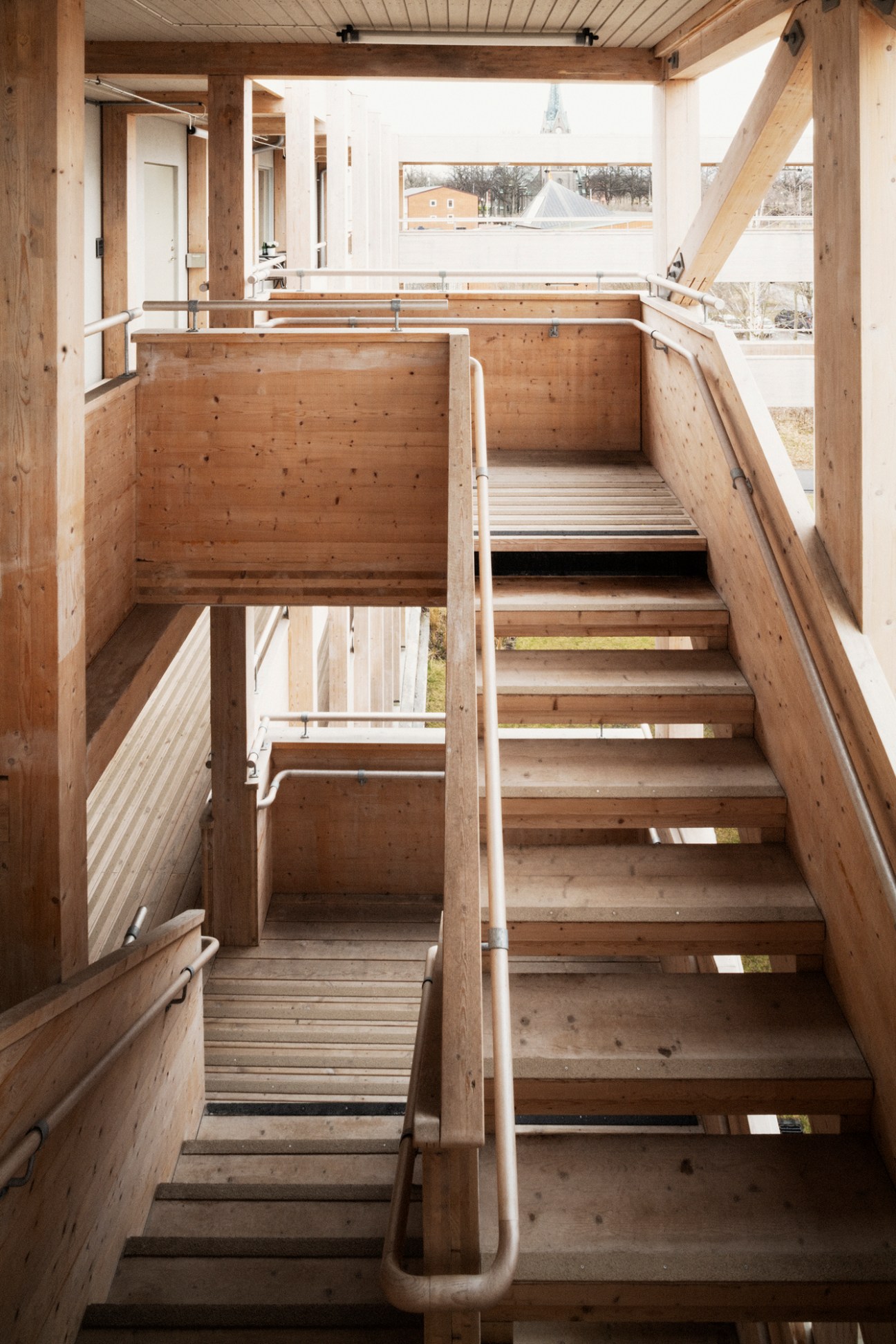 Timbeco apartment building in Norrköpping, Sweden showing modern timber construction