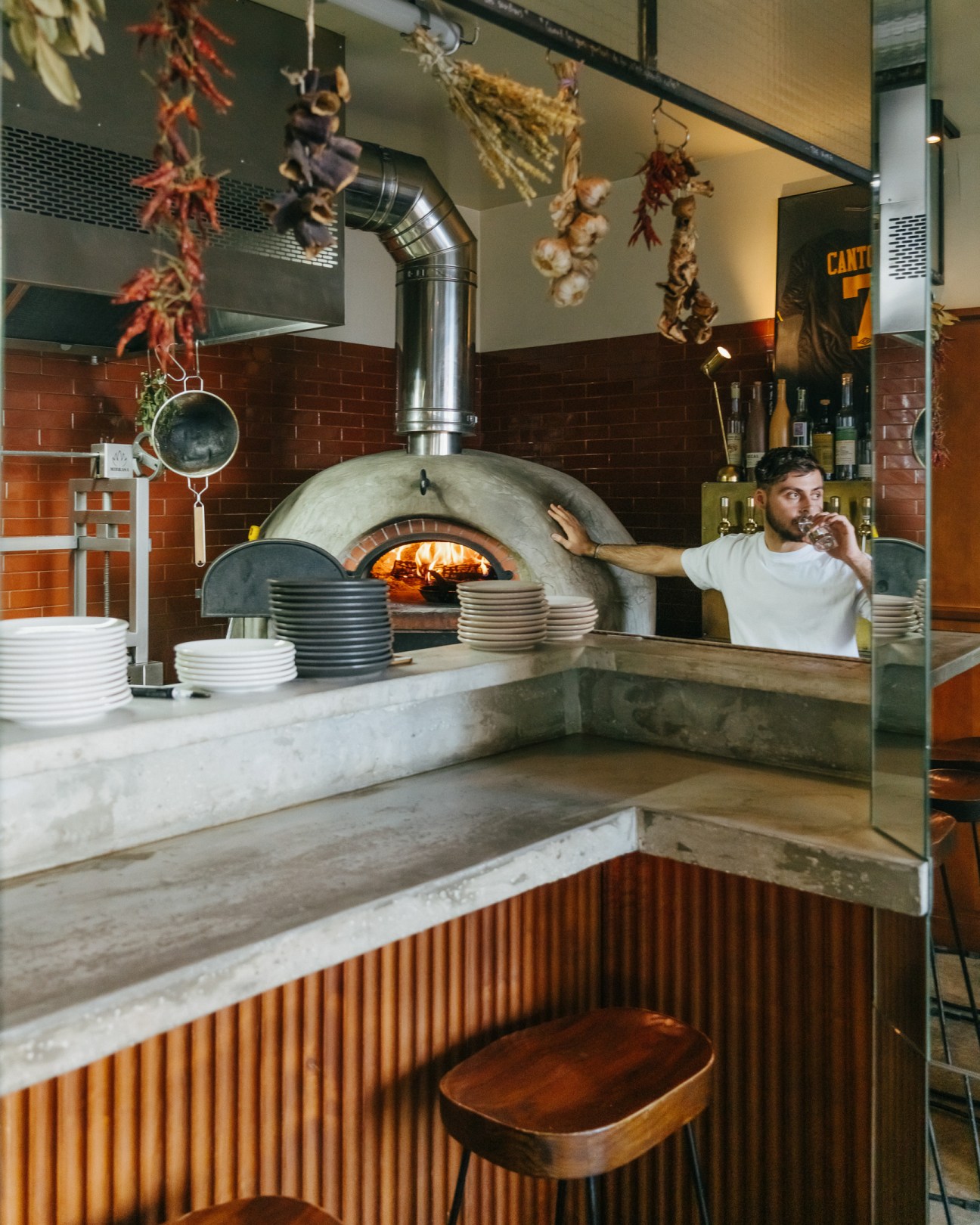 Small plates at Bambino including grilled aubergine and sharing dishes