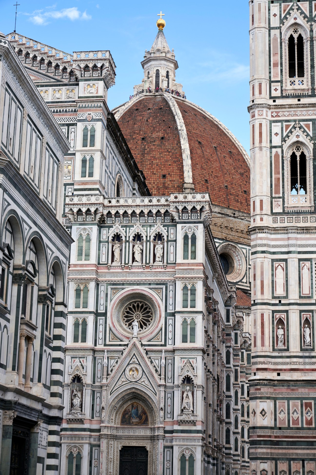 Florence cathedral with ornate marble facade and Brunelleschi's dome