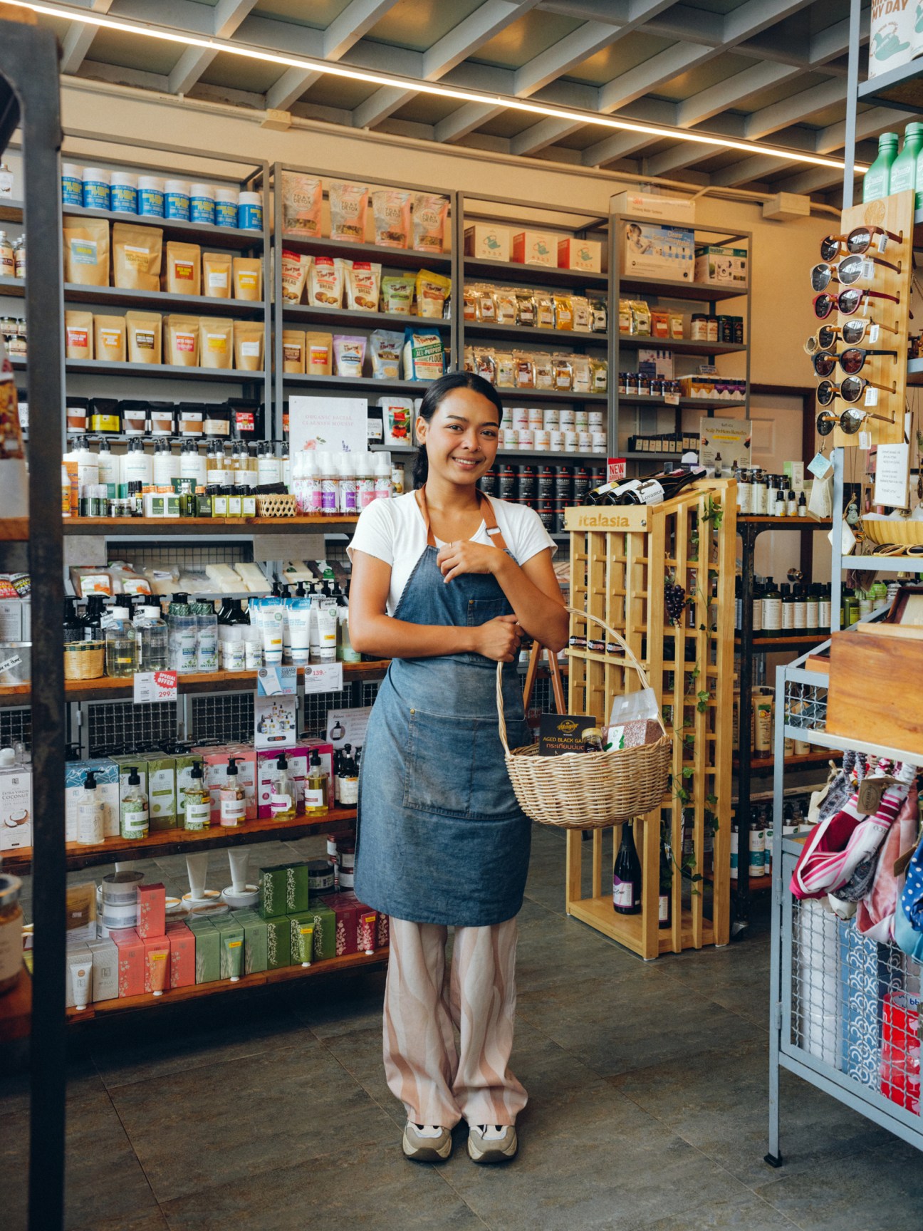 Interior of Samui Health Shop by Lamphu with natural products