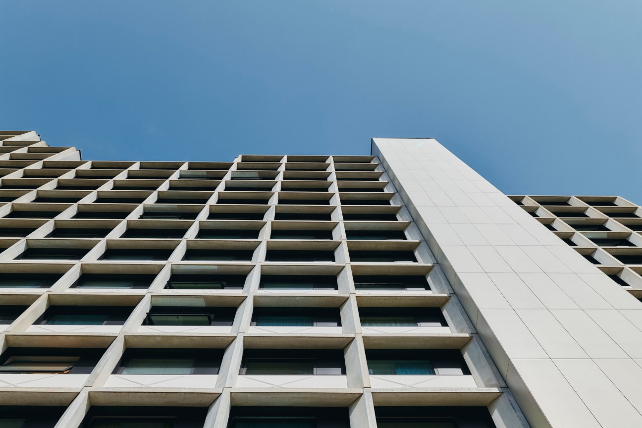 Günther Eckert's 1969 facade design on an Olympiapark building