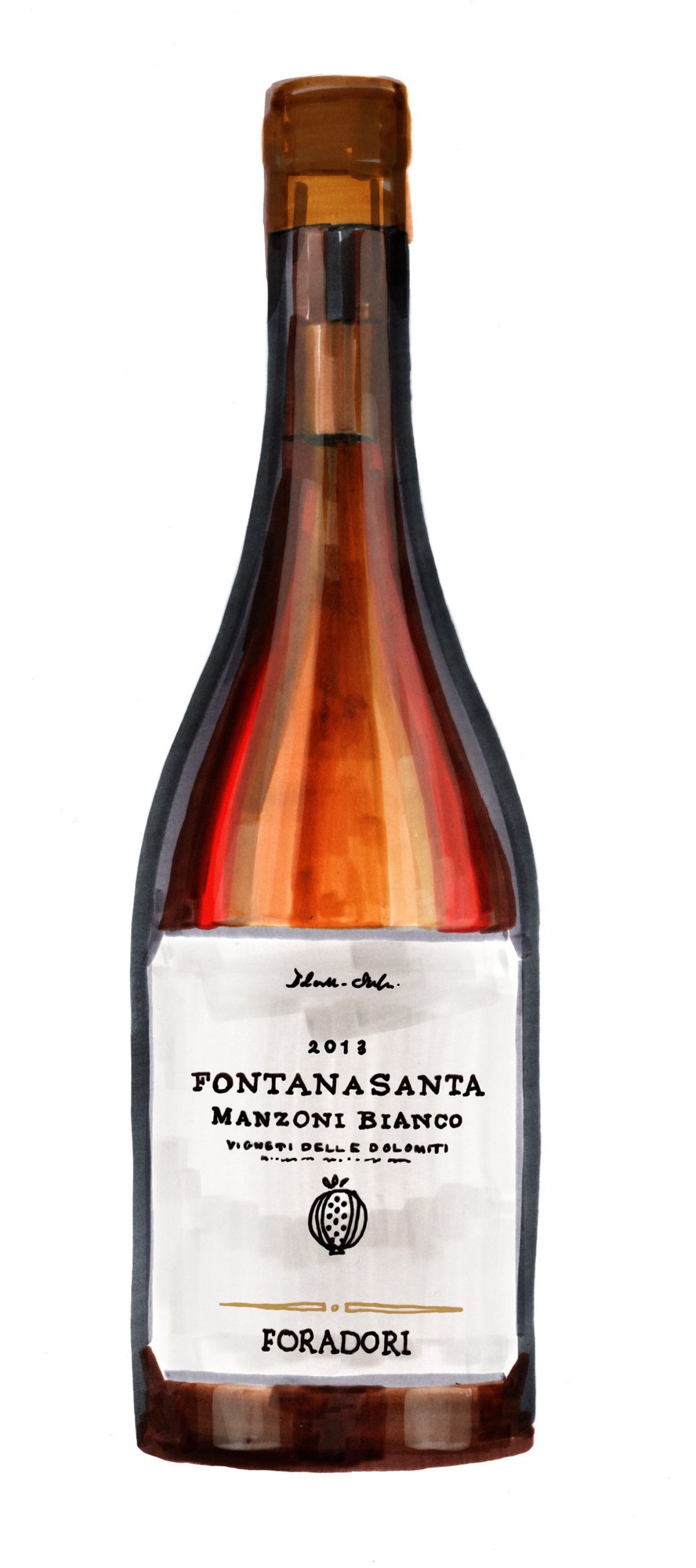 Bottle of Fontanasanta Manzoni Bianco 2021 wine by Foradori