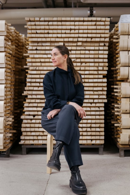 Portrait of Marianne Goebl, Artek's managing director, in a professional setting