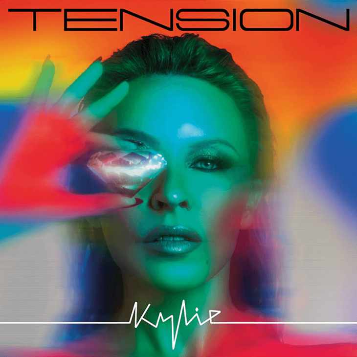 Album cover showing Kylie Minogue in black and white with bold typography