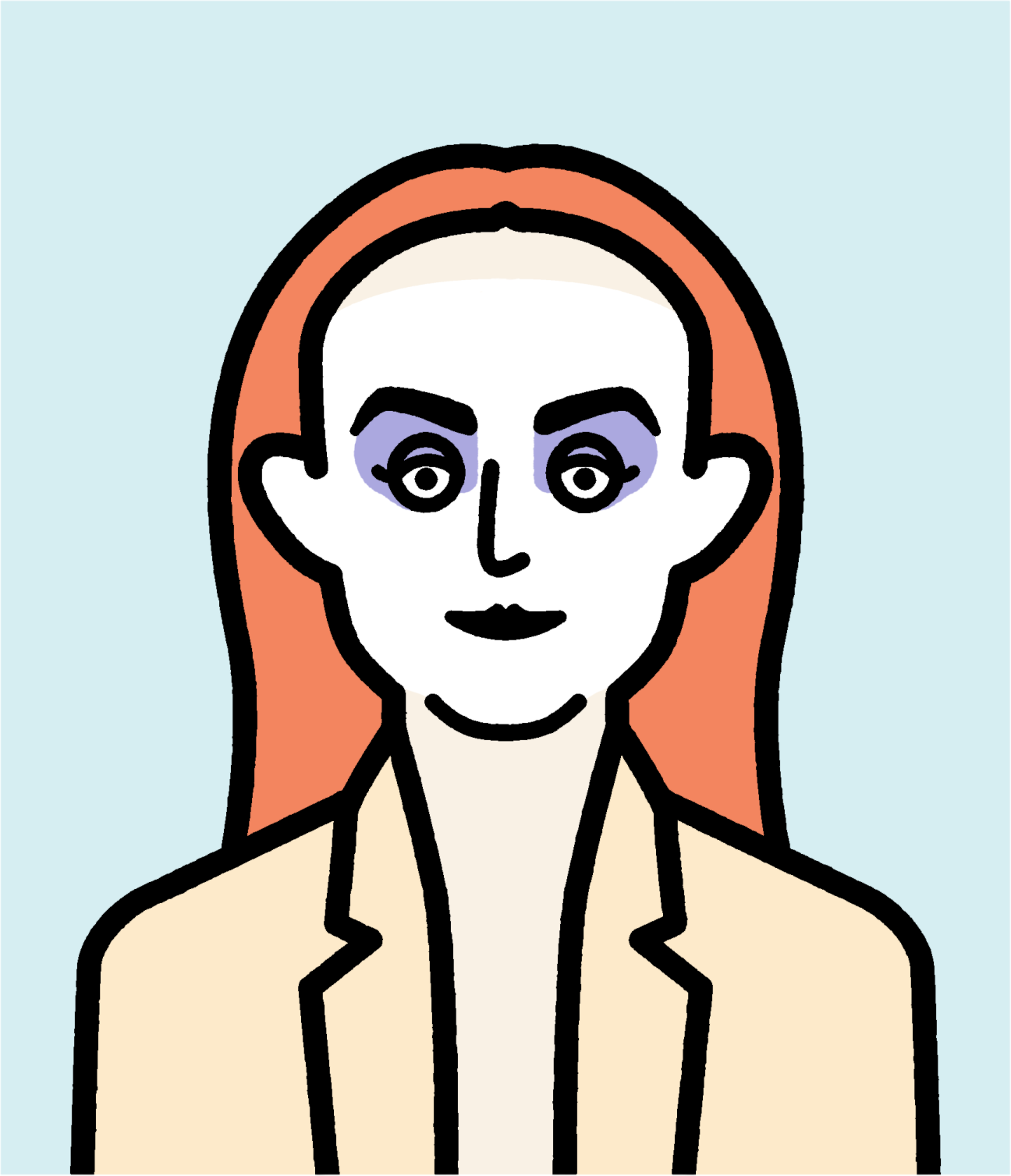 Illustrated portrait of Harris Reed, MA Fashion student at Central Saint Martins, London.