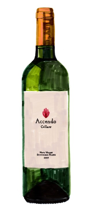 Accendo Cellars Sauvignon Blanc 2018 wine bottle from Napa Valley.