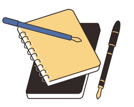 Pelikan and Sailor fountain pens with Taroko notebook and Diamine ink bottles