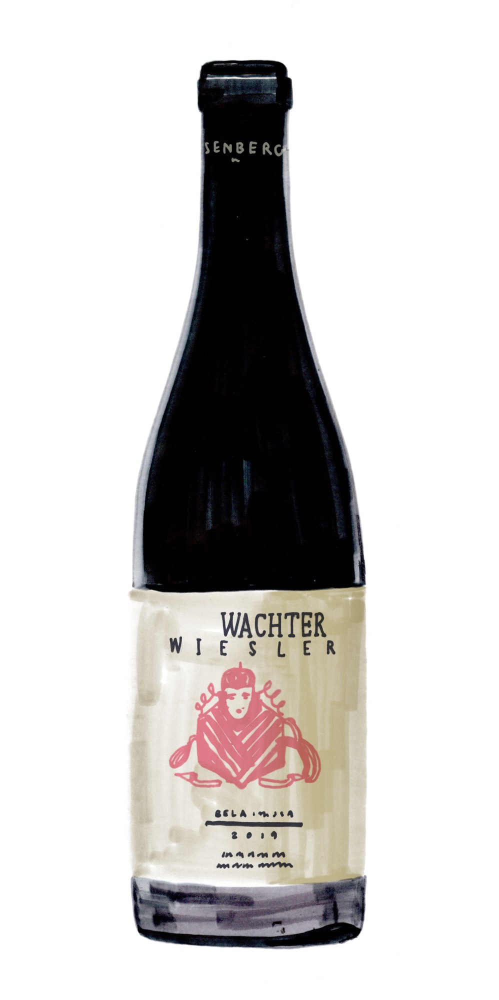 Bottle of Blaufränkisch 2019 Eisenberg wine by Wachter Wiesler
