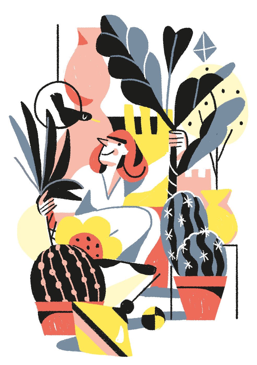 An illustration of beautiful objects and cherished possessions arranged tastefully, celebrating ownership of meaningful things