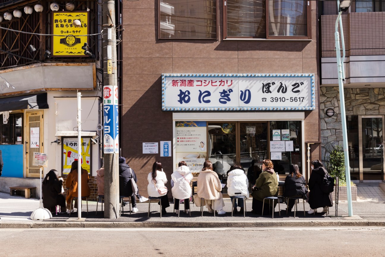 Eager early-morning customers