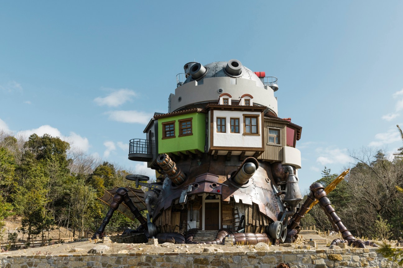 Recreation of Howl's Moving Castle at Ghibli Park