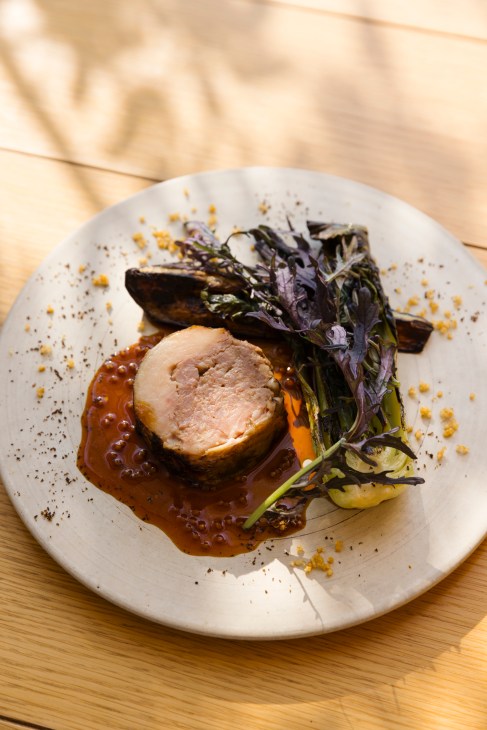 Beautifully plated dish served at The Foundry restaurant, showcasing ingredients cooked in Vermicular pots