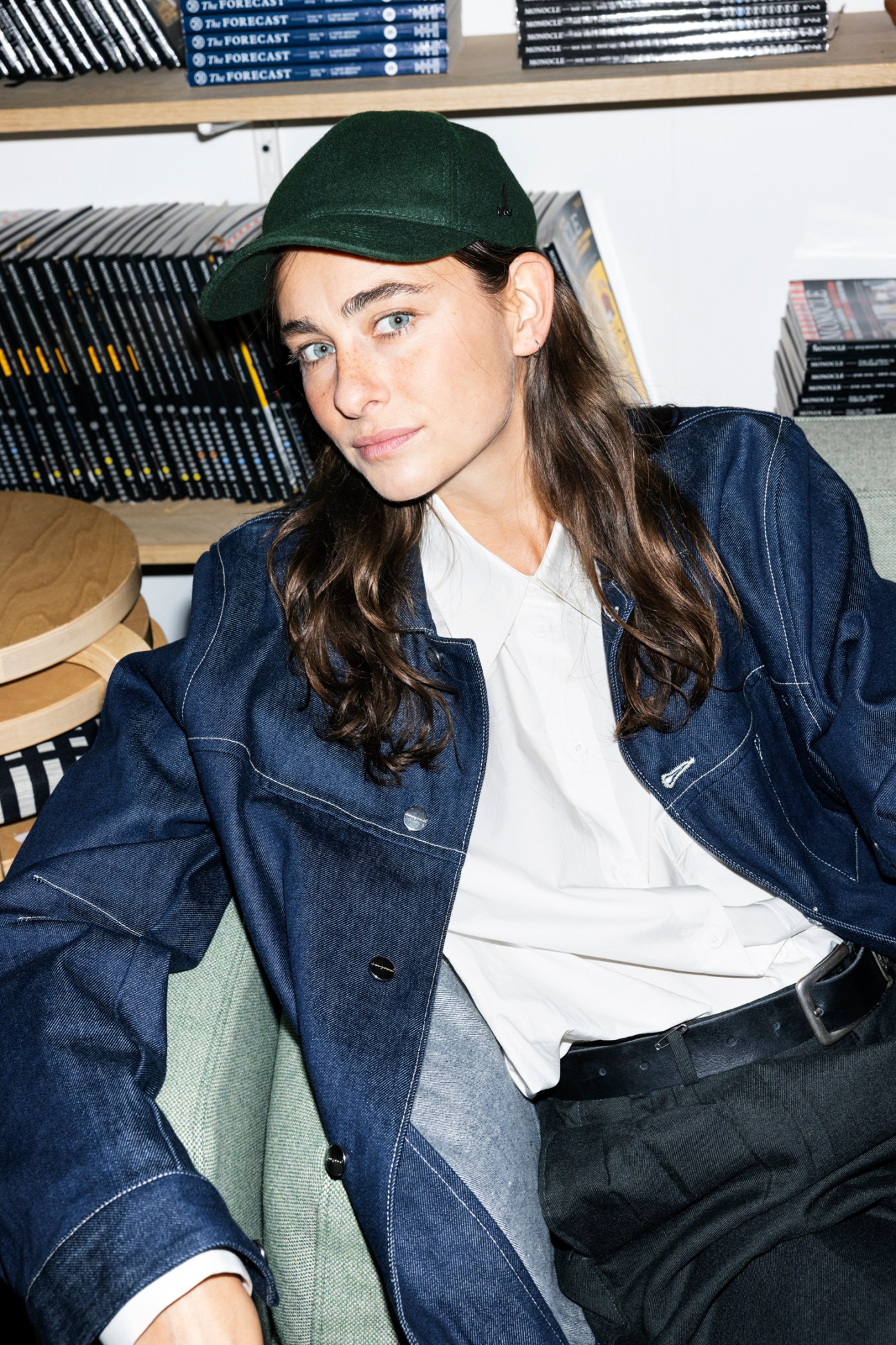 Emma Croft wearing navy Mühlbauer Loden cap