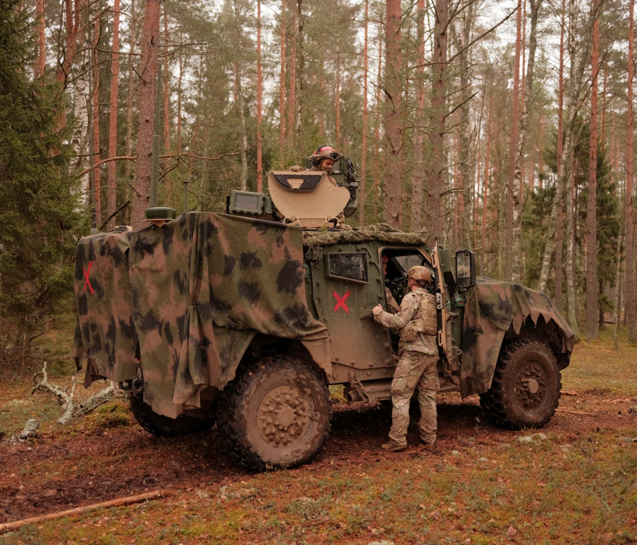Lithuanian army vehicles during Strong Griffin exercise