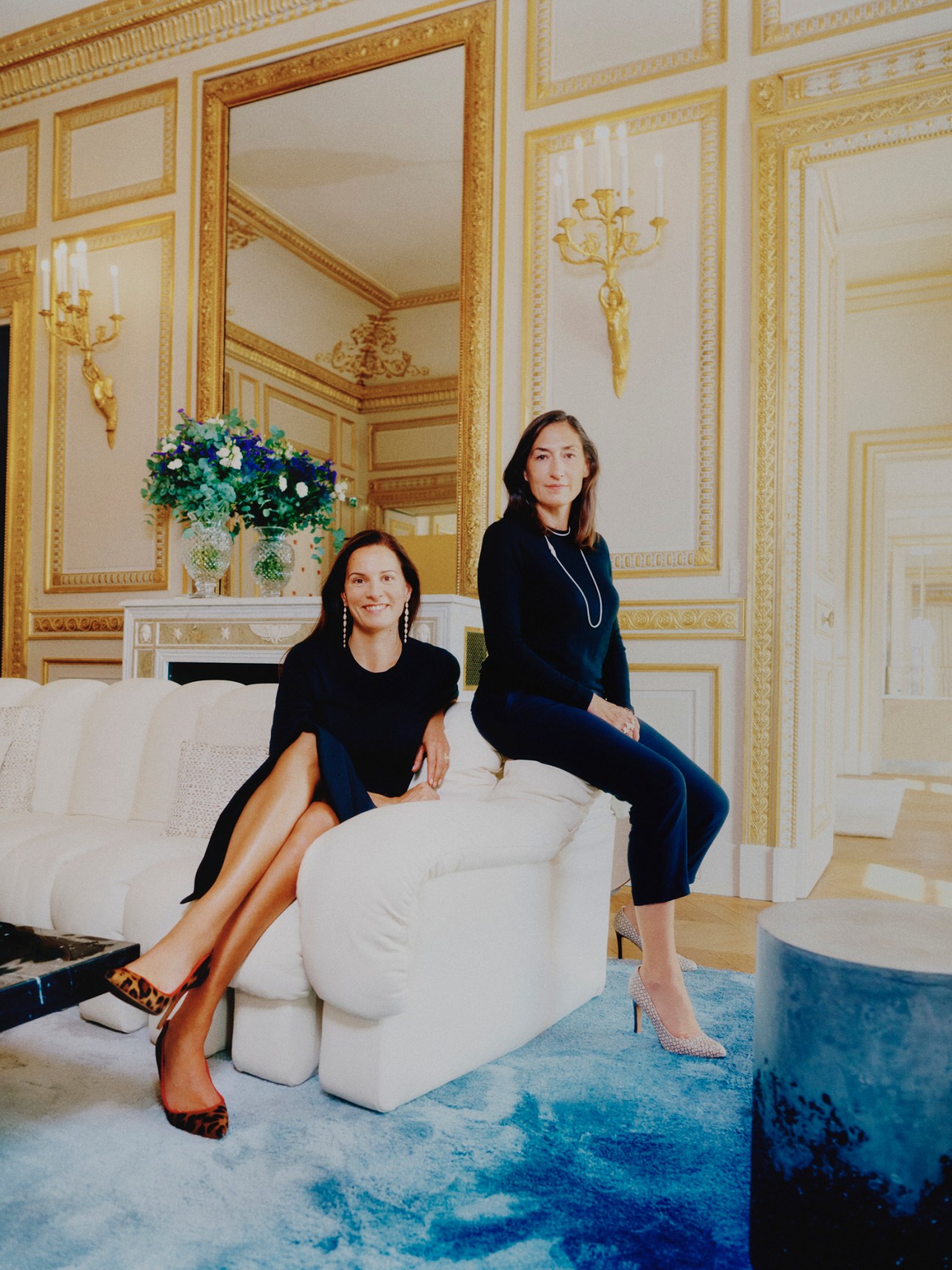 Claire Choisne and Hélène Poulit Duquesne of Boucheron sitting in an ornate Parisian interior