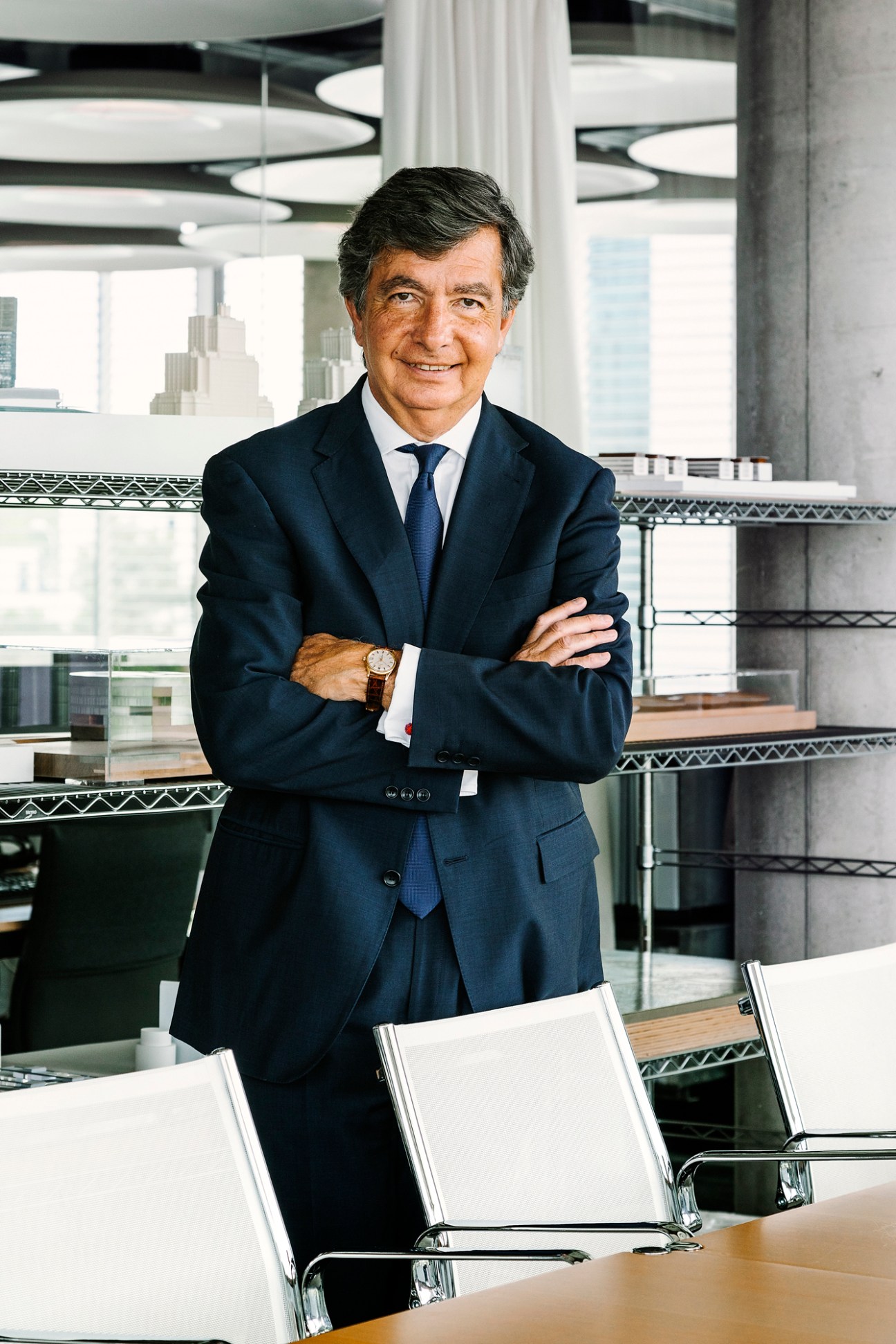 Carlos Lamela, architect and son of Antonio Lamela, poses in his office at Estudio Lamela.