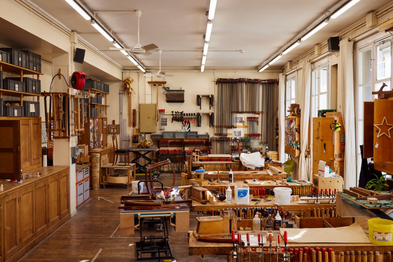 Atelier where cabinets are restored