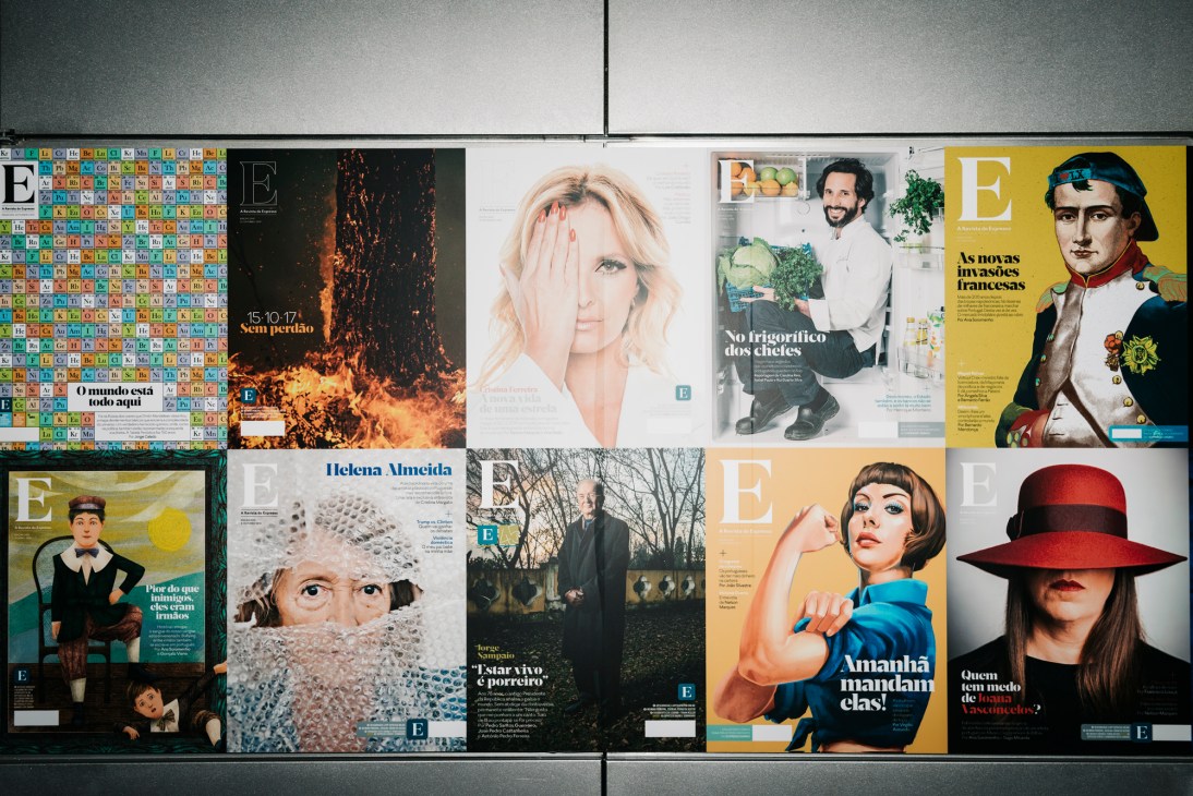 Print newspapers stacked and ready for distribution