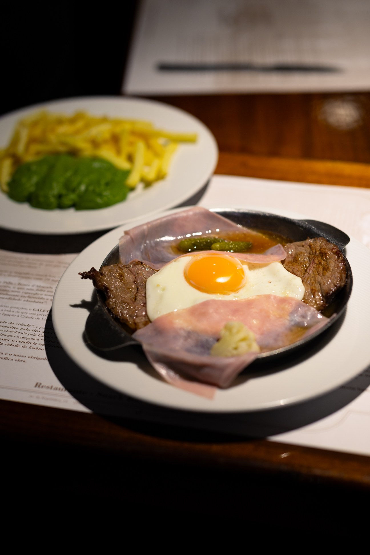 Traditional Portuguese meal at Galeto restaurant Lisbon