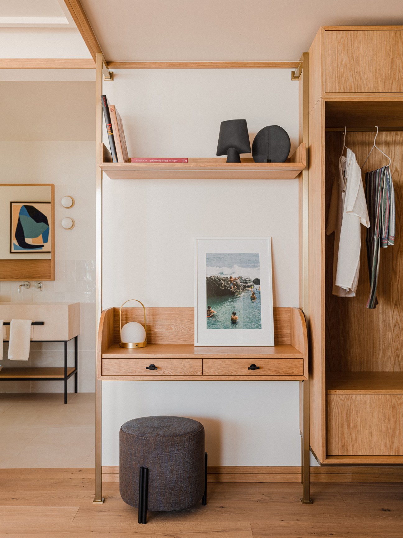 Aethos Ericeira suite featuring warm wood design elements and cozy timber interiors