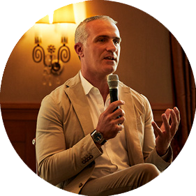 Alberto Bertoz, senior vice-president of V-Zug, speaking at The Chiefs conference in St Moritz.