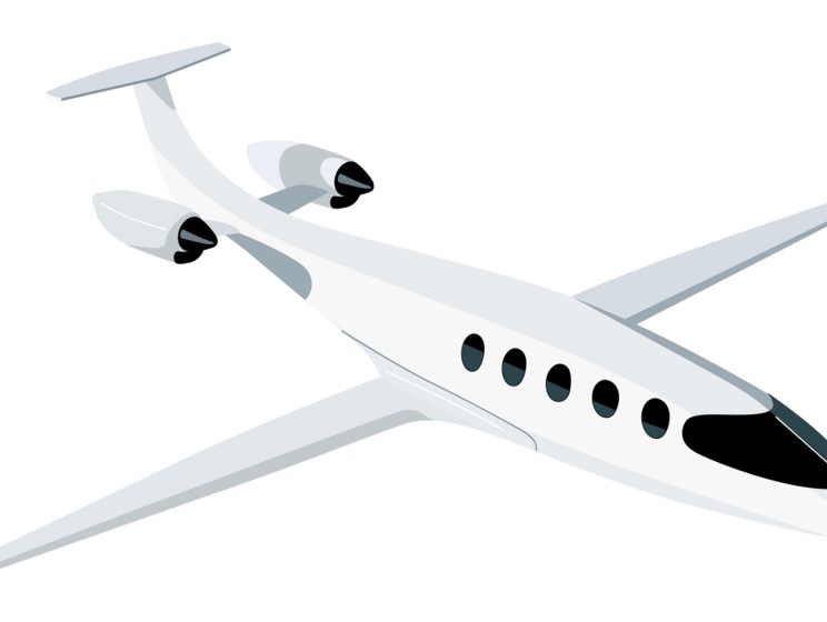 white plane illustrated