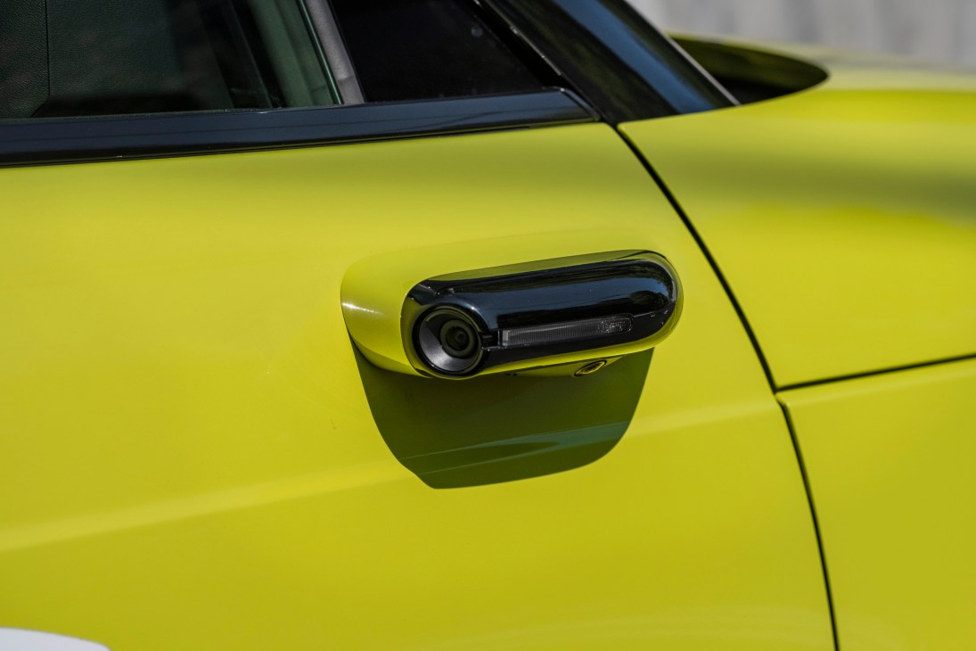 Honda E side-camera mirror system replacing traditional wing mirrors