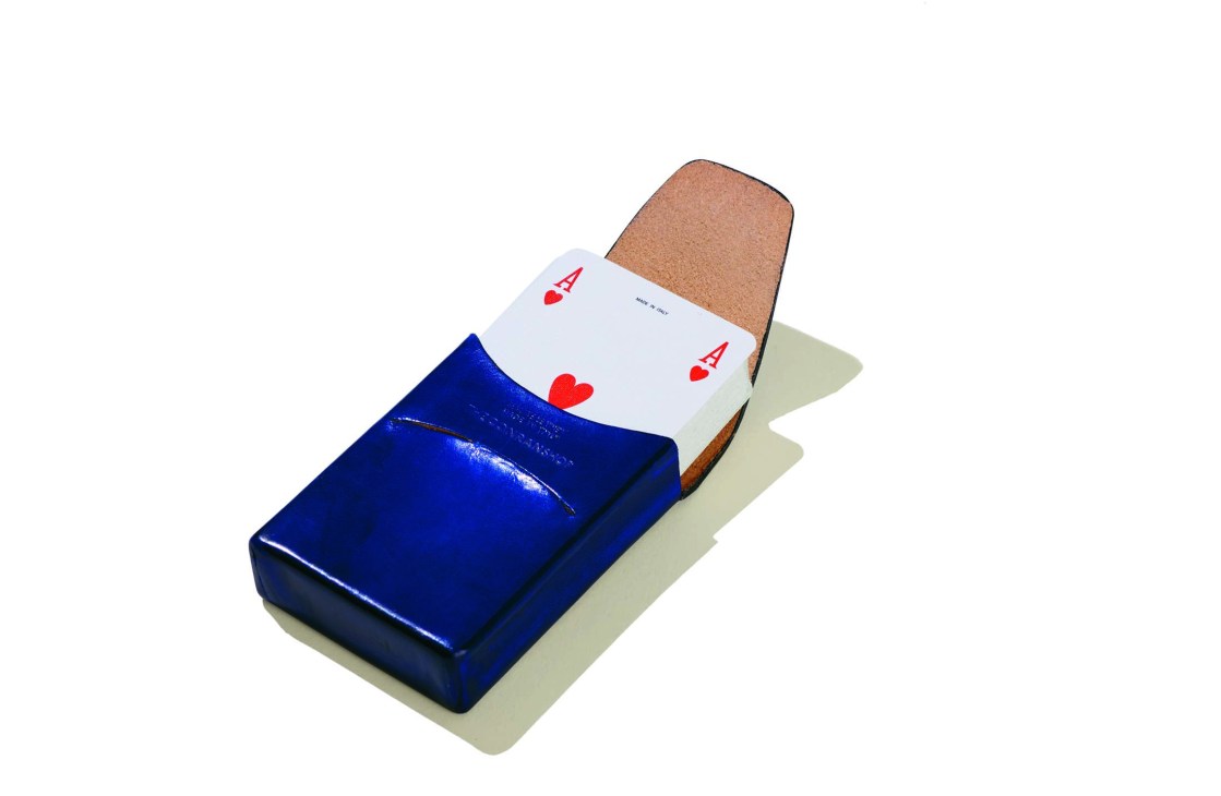 Premium playing cards in elegant leather case by Conran Shop