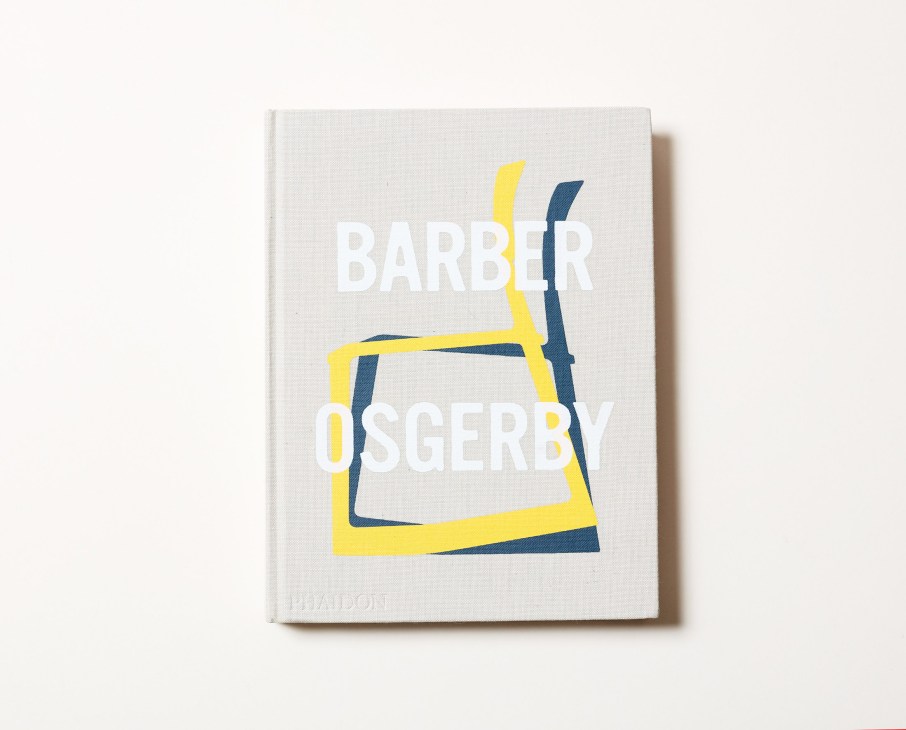 Barber Osgerby Projects book cover with yellow and navy geometric chair illustration on cream linen.
