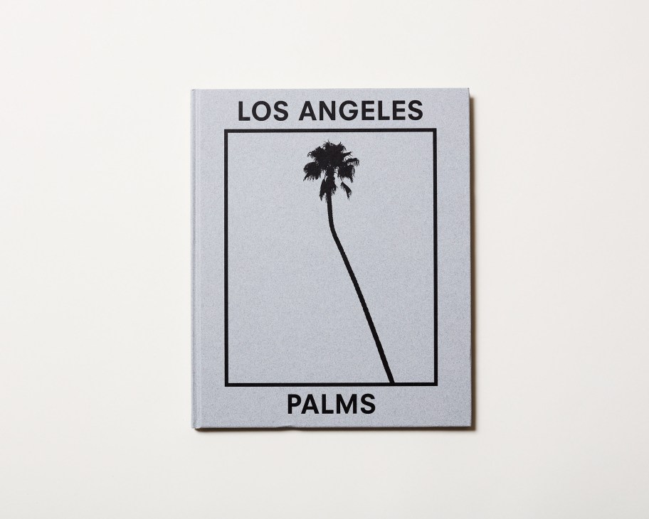 Book cover of Los Angeles Palms by Marie-José Jongerius featuring silhouette of single palm tree.