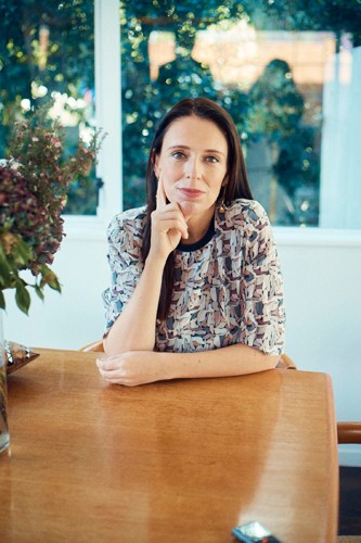 Portrait of Jacinda Ardern in a relaxed indoor setting