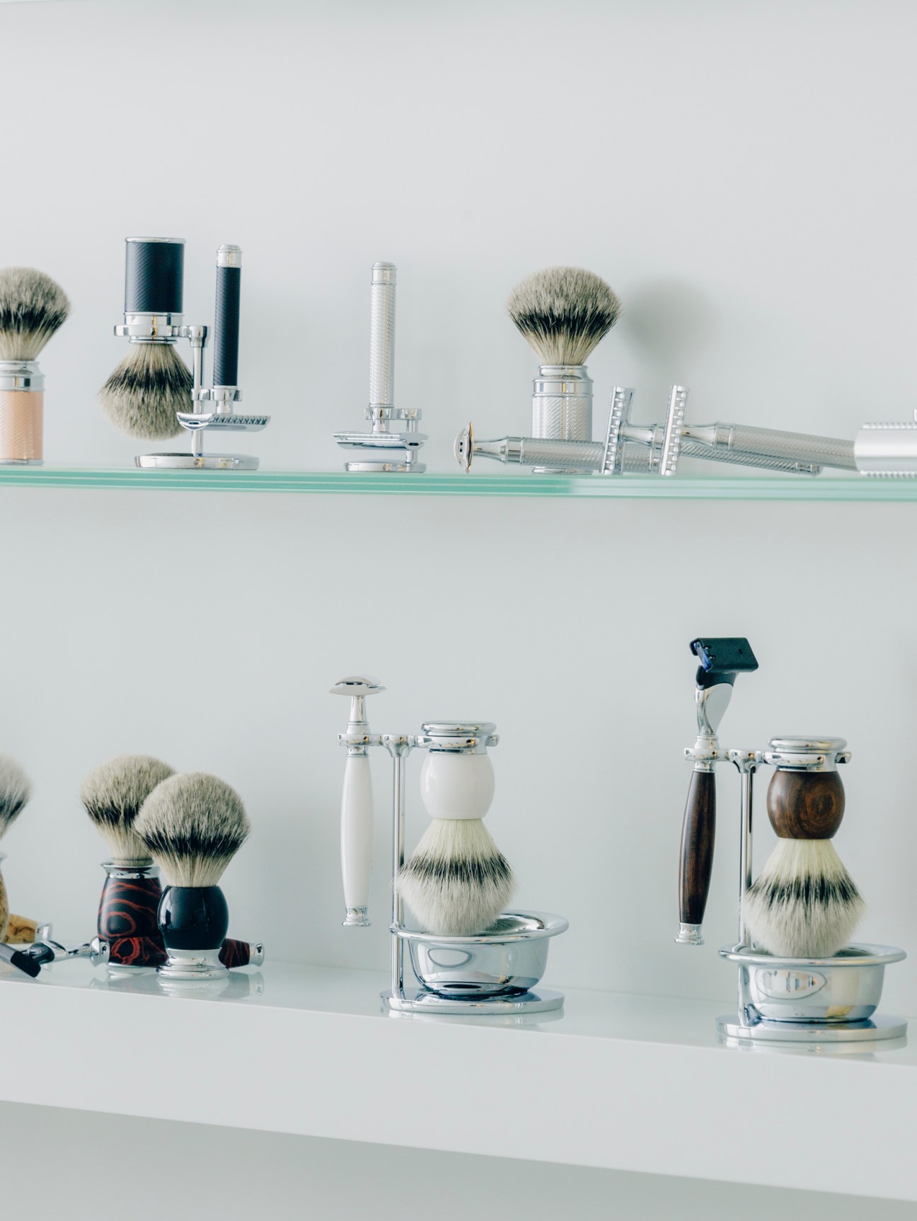 selection of shaving brushes
