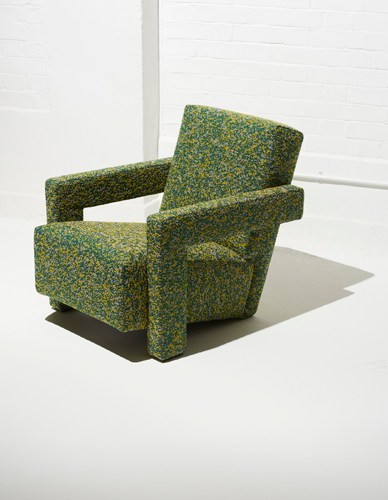 Utrecht chair by Gerrit Thomas Rietveld for Cassina, upholstered in Raf Simons fabric for Kvadrat
