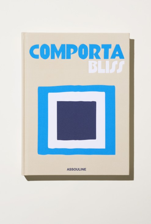 Comporta Bliss book cover by Carlos Souza and Charlene Shorto featuring blue geometric design on cream background.