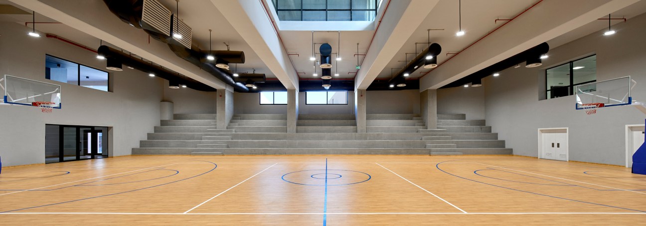 basketball court in a school