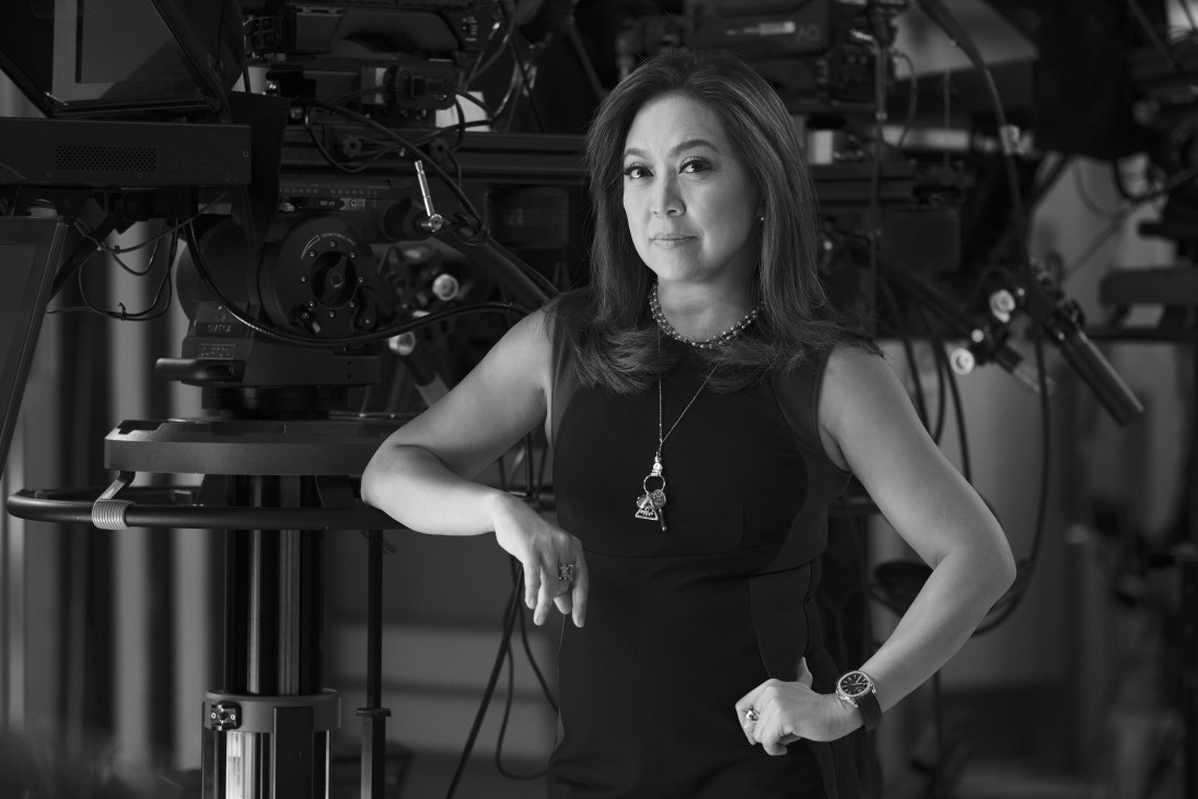 Portrait of Karen Davila, Filipino television news presenter and radio host
