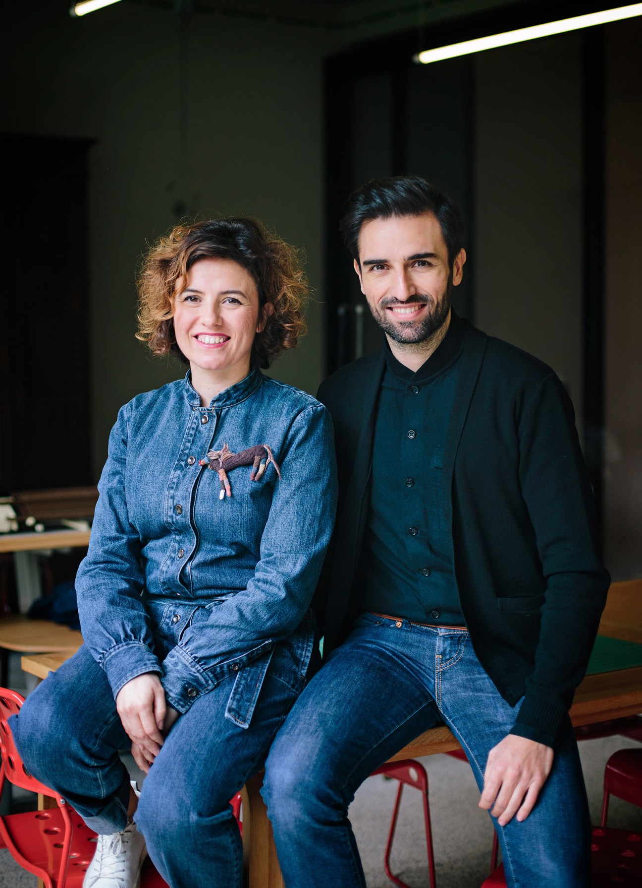 Patrícia and Emanuel de Sousa, founders of EarlyMade, pose together in their Porto retail space.